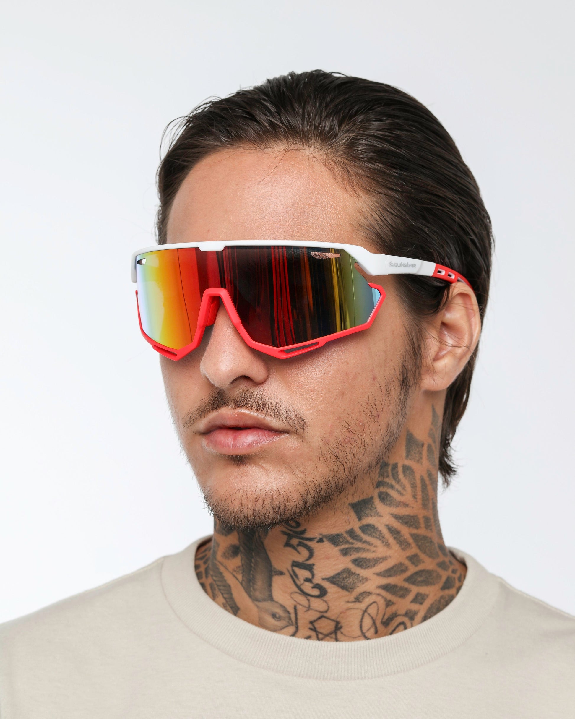 Óculos de Sol Quiksilver Hossegor - Branco/Vermelho Espelhado