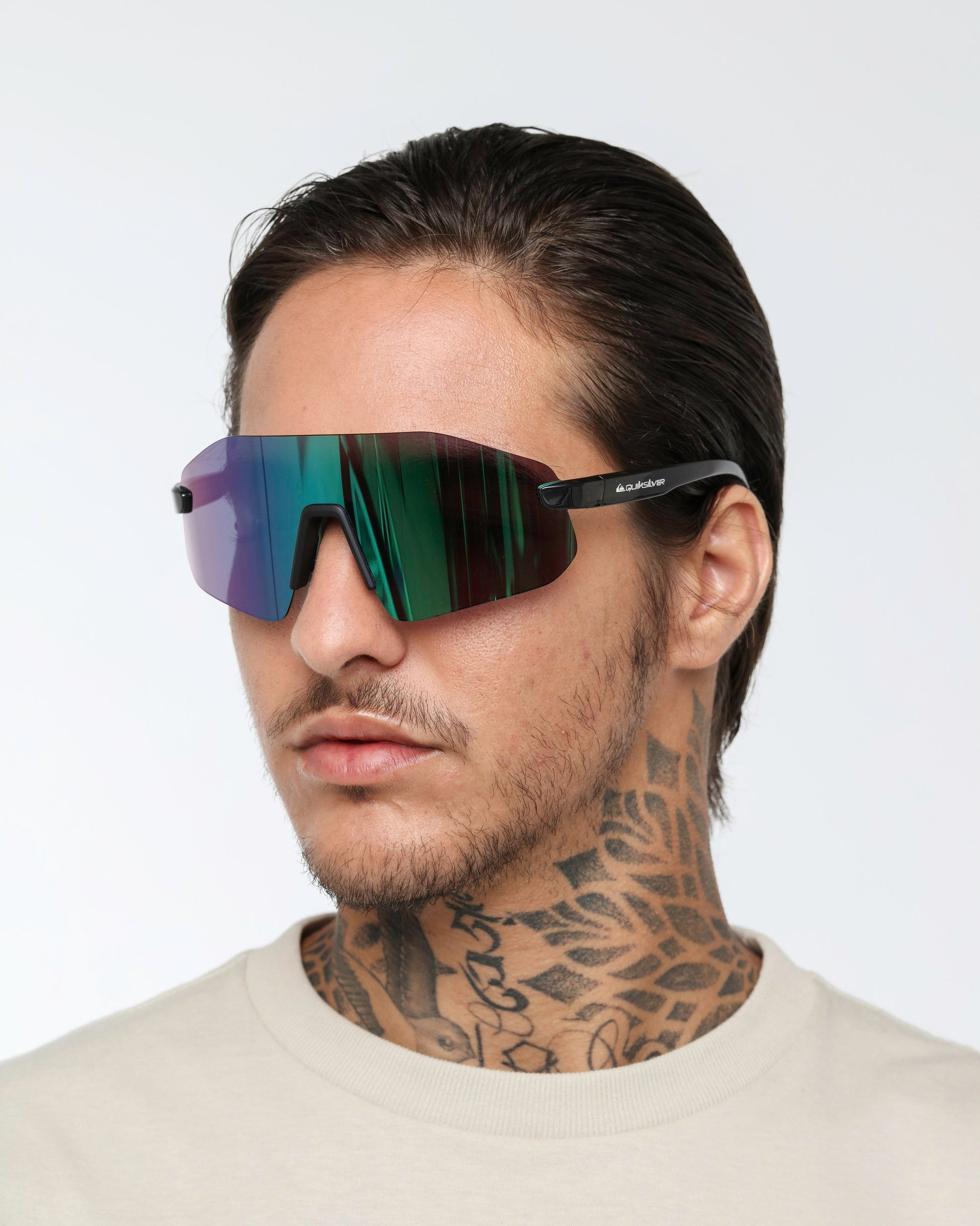 Óculos de Sol Quiksilver Pipeline - Preto/Verde Espelhado