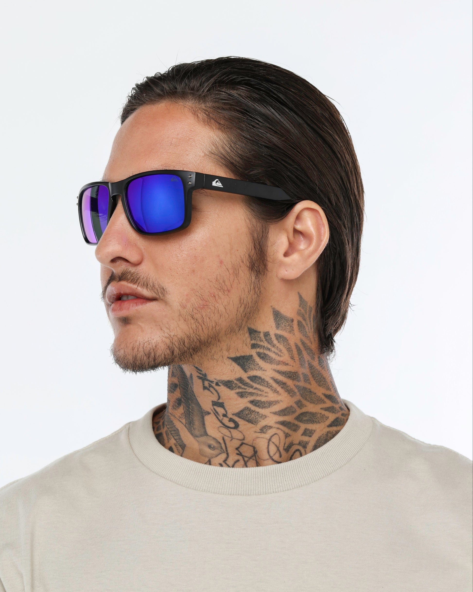 Óculos de Sol Quiksilver Biarritiz - Preto/Azul Espelhado