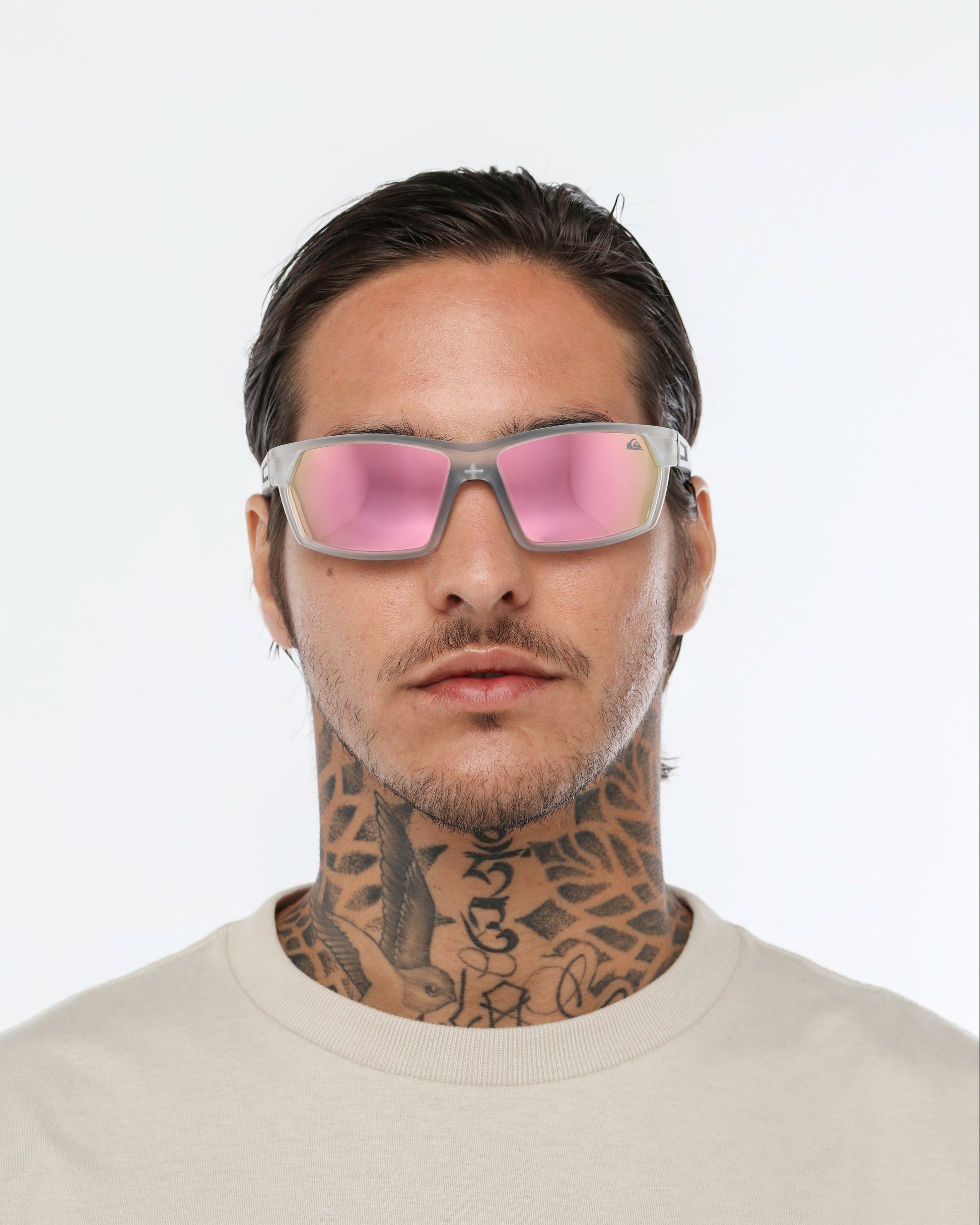 Óculos de Sol Quiksilver Nazare - Transparente/Rosa Espelhado