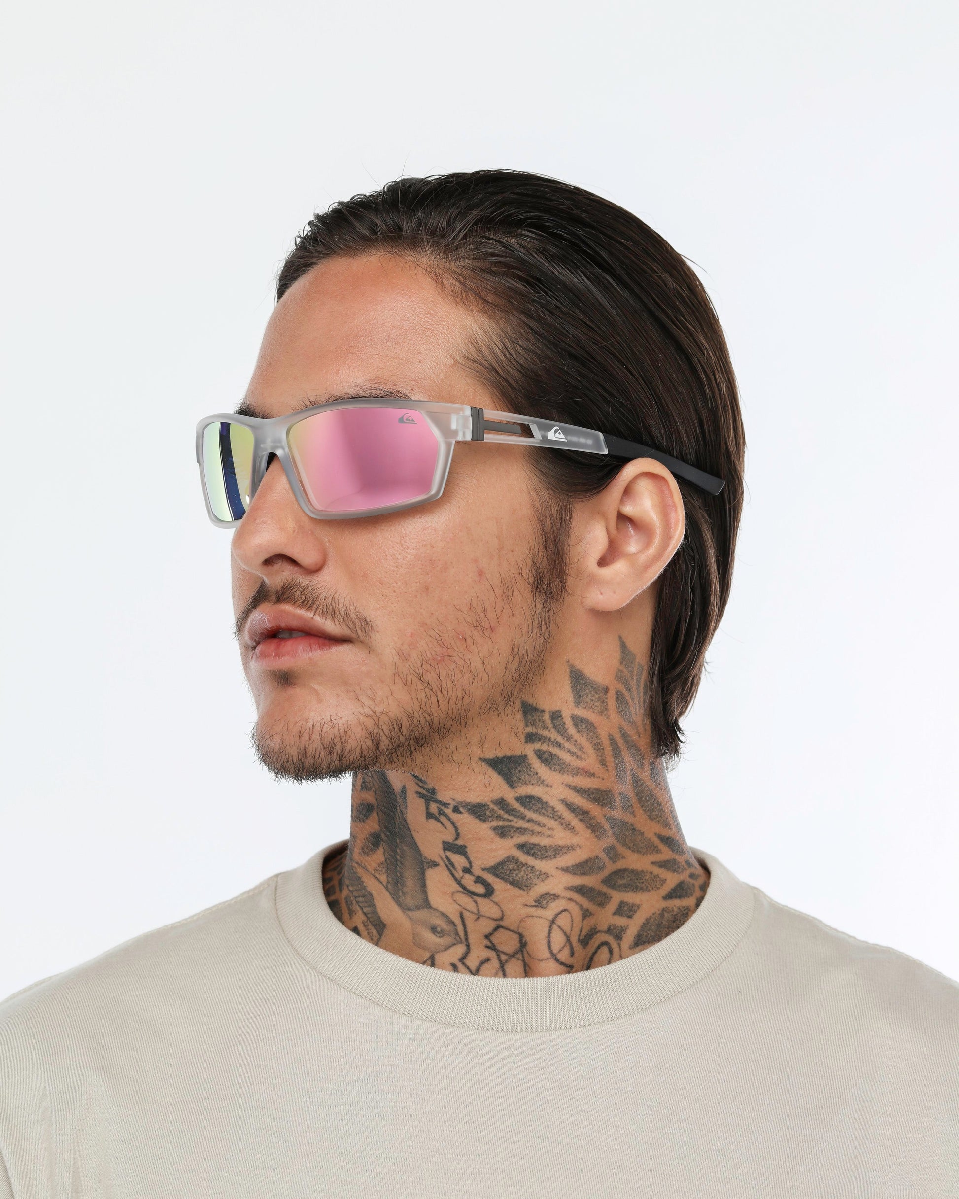 Óculos de Sol Quiksilver Nazare - Transparente/Rosa Espelhado