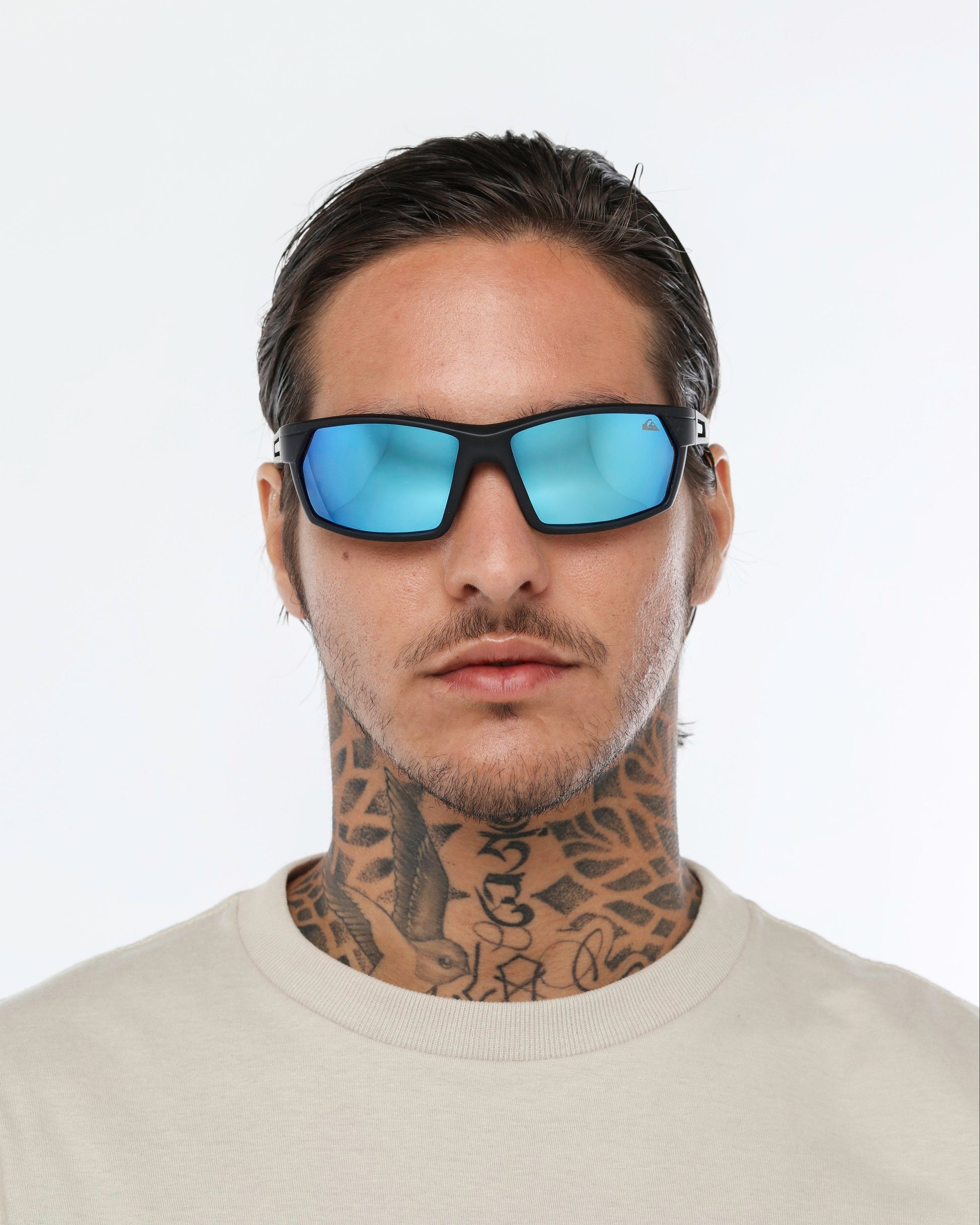 Óculos de Sol Quiksilver Nazare - Preto/Azul Espelhado