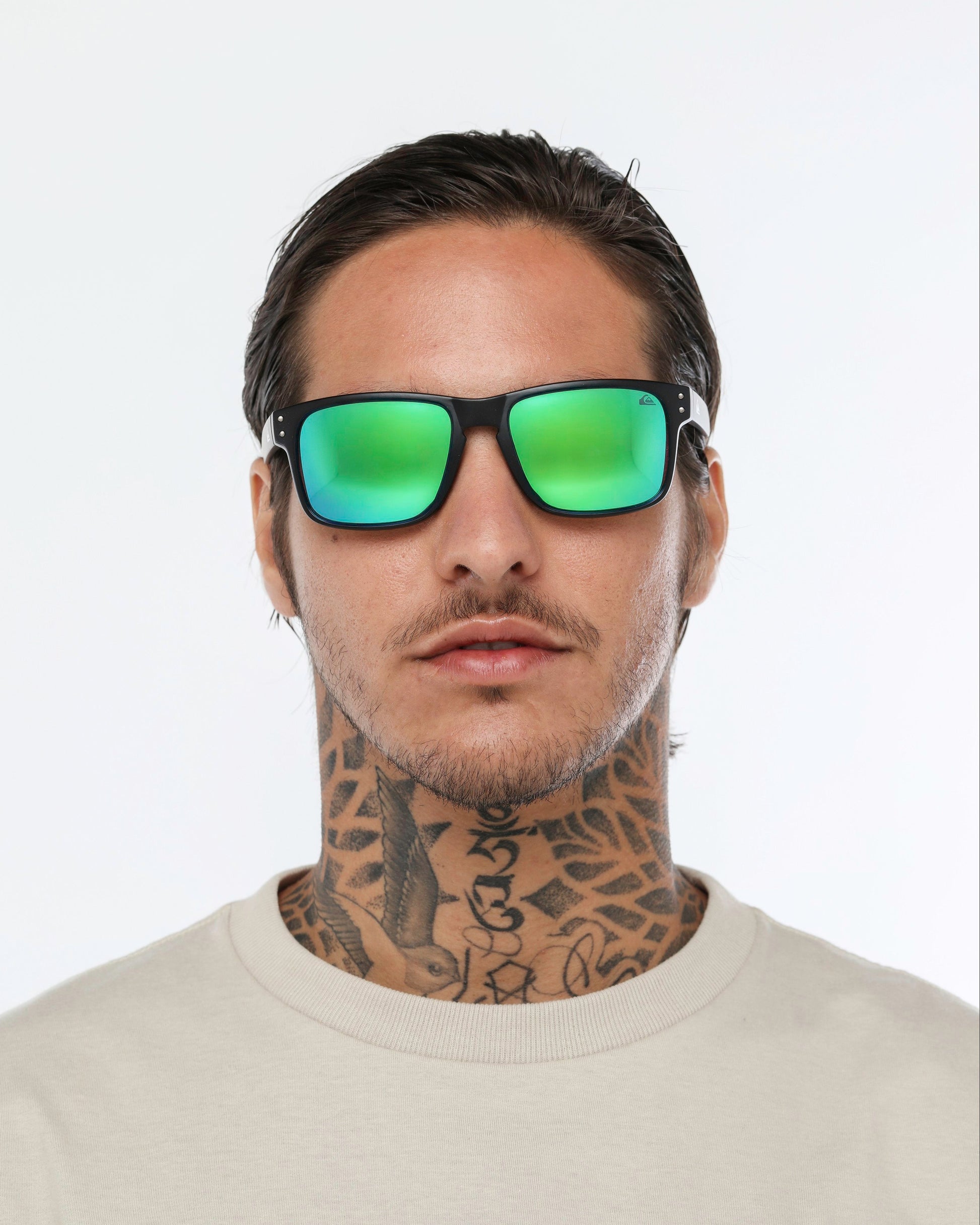Óculos de Sol Quiksilver Biarritiz - Preto/Verde Espelhado