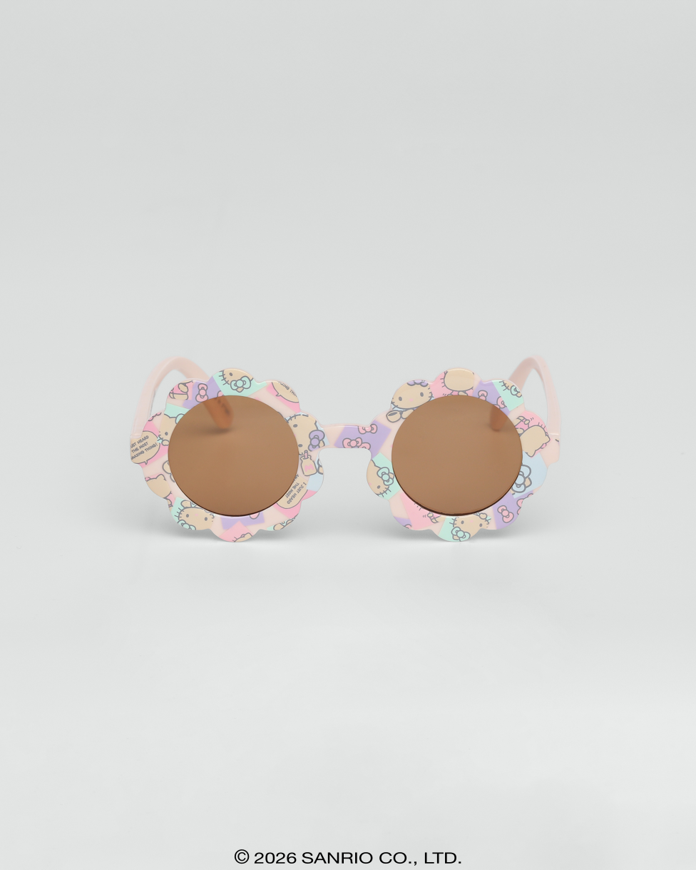 Óculos de Sol Infantil Hello Kitty Flower Bege armação floral 
