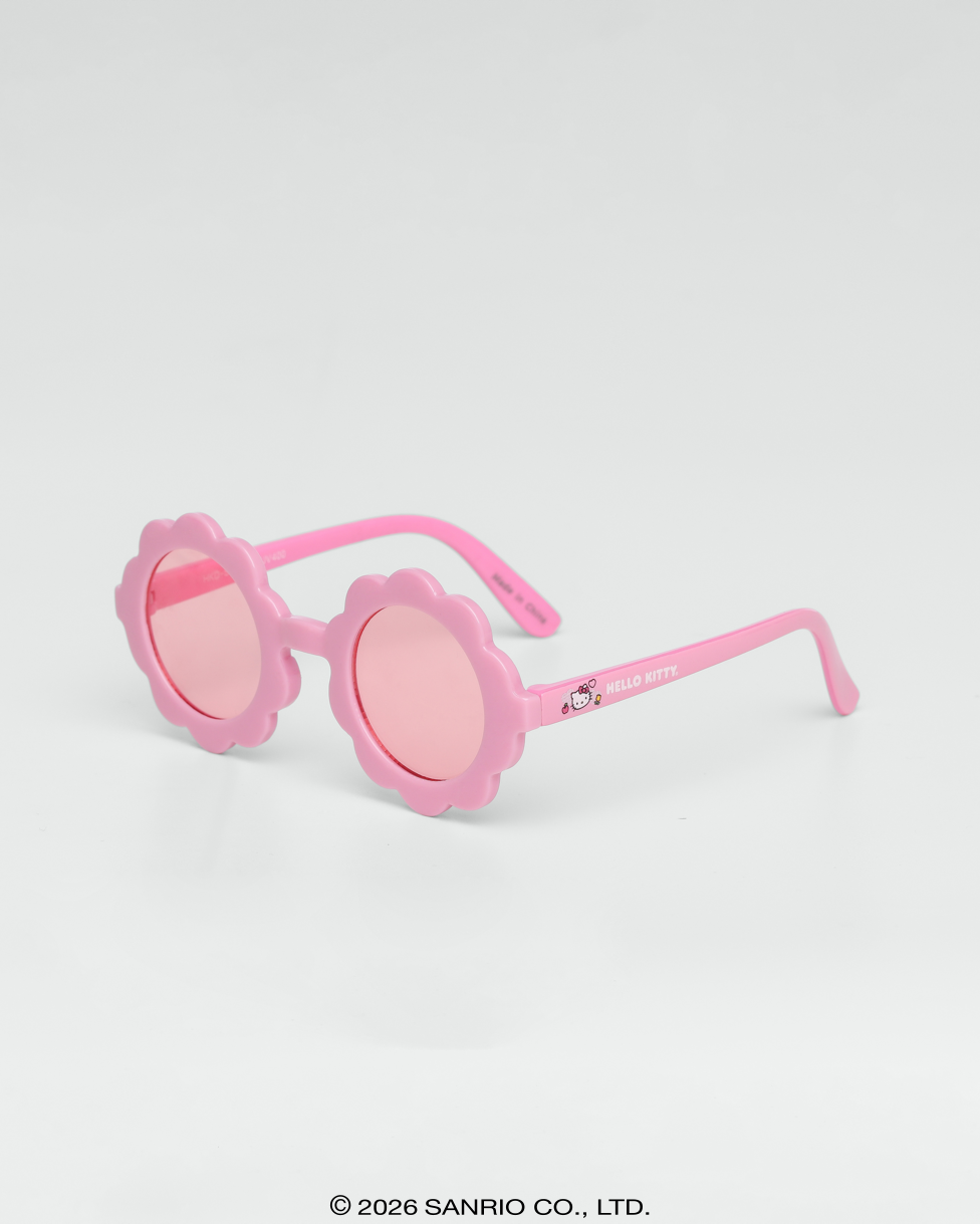 Óculos de Sol Infantil Hello Kitty Flower - Rosa Vista Lateral