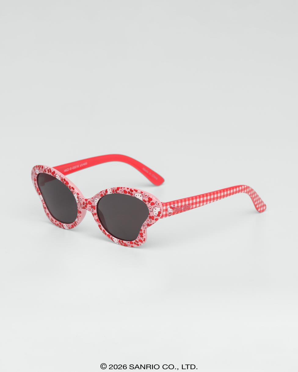 Óculos de Sol Infantil Hello Kitty Butterfly Vermelho Vista Lateral