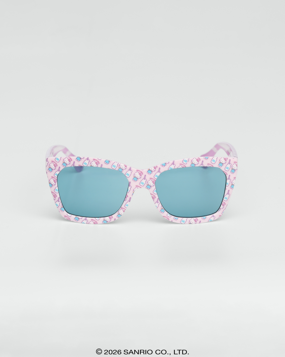 Óculos de Sol Infantil Hello Kitty Sugar Rosa aquarela lente turquesa Sanrio