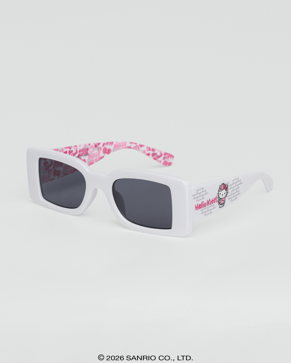 Óculos de Sol Infantojuvenil Hello Kitty Glow Branco Sanrio vista lateral