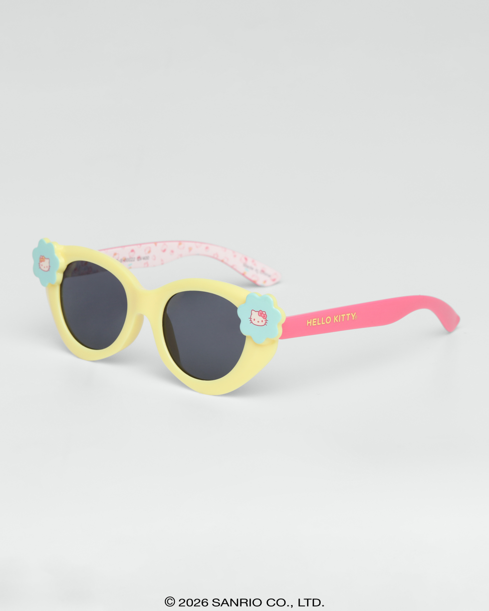 Óculos de Sol Infantil Hello Kitty Star Amarelo Sanrio vista lateral 