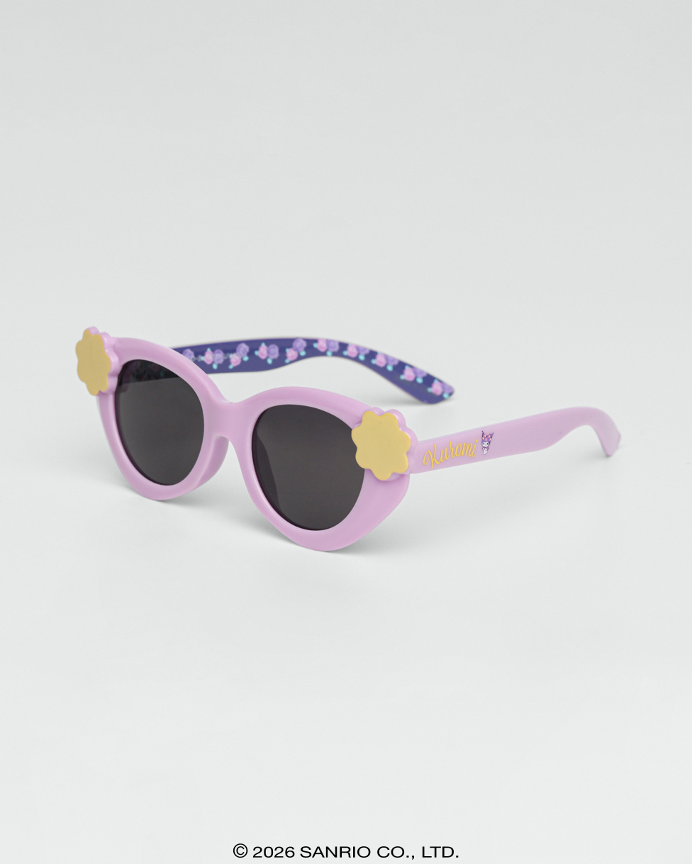 Óculos de Sol Infantil Kuromi Star Roxo armação Sanrio vista lateral