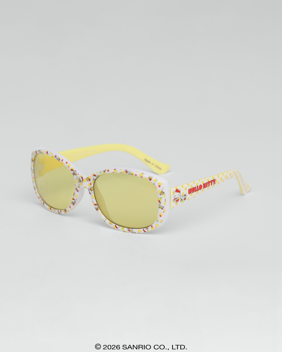 Óculos de Sol Infantil Hello Kitty Sparkle Amarelo armação brilhante vista lateral