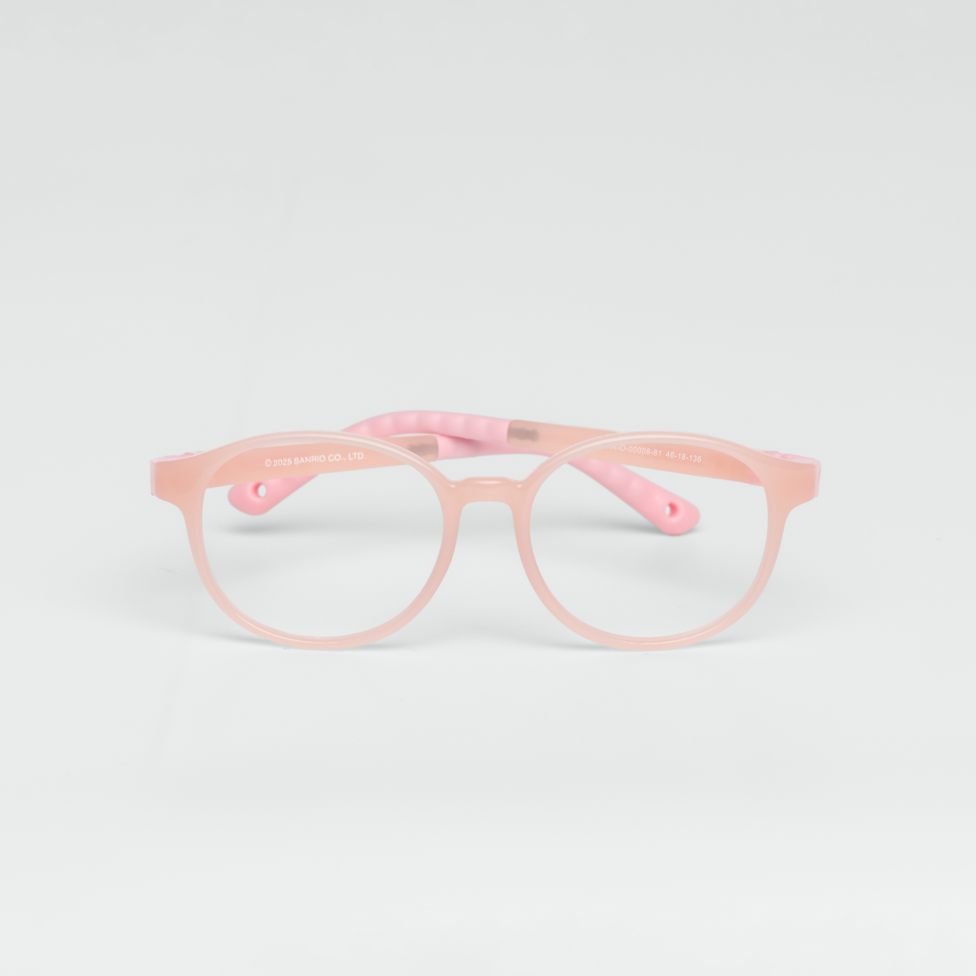Óculos Infantil My Melody Cotton Rosa armação flexível borracha grau