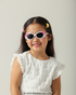 Criança sorrindo com Óculos de Sol Infantil My Melody Bubble Rosa Sanrio