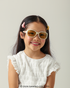 Criança feliz com Óculos de Sol Infantil Hello Kitty Sparkle Amarelo
