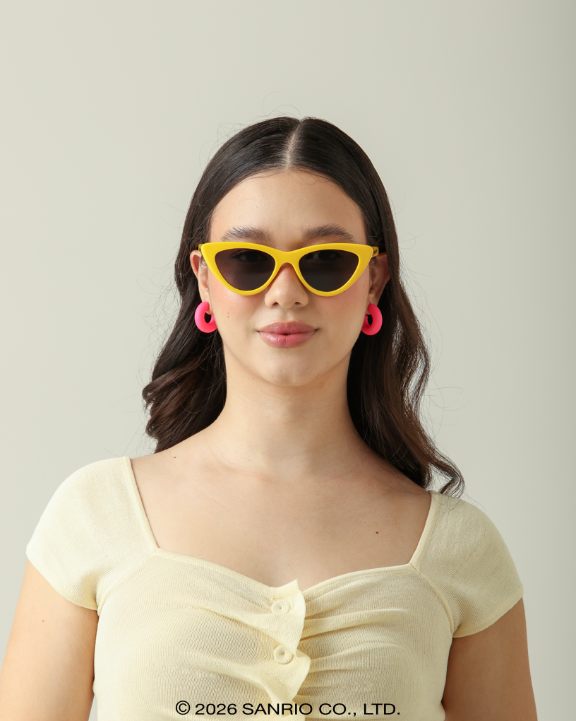 Jovem com Óculos Hello Kitty Cat Amarelo Sanrio
