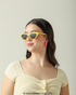 Jovem com Óculos Hello Kitty Cat Amarelo Sanrio