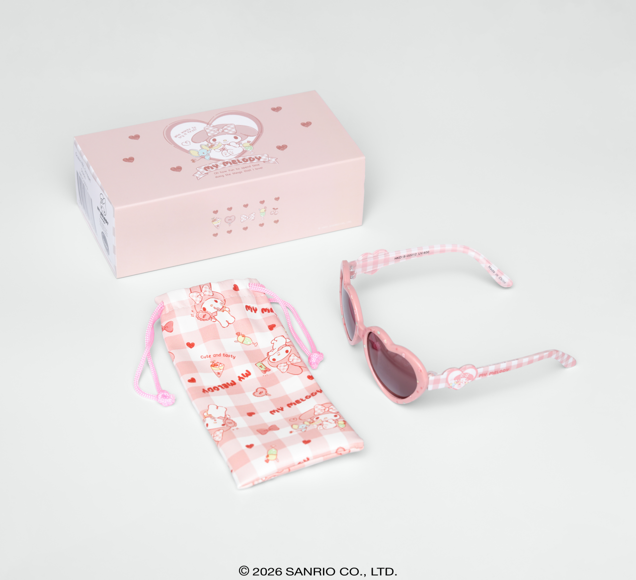 Óculos de Sol Infantil My Melody Heart Rosa com Case