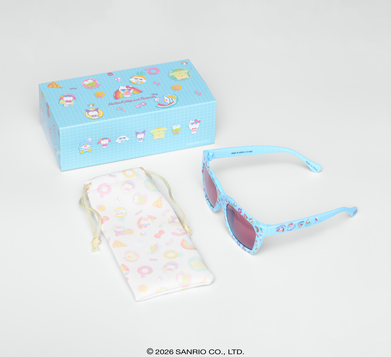 Óculos de Sol Infantil Hello Kitty and Friends Sugar Azul Sanrio com case