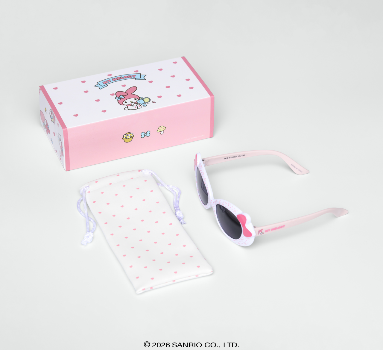 Óculos de Sol Infantil My Melody Bubble Rosa com bolsa 