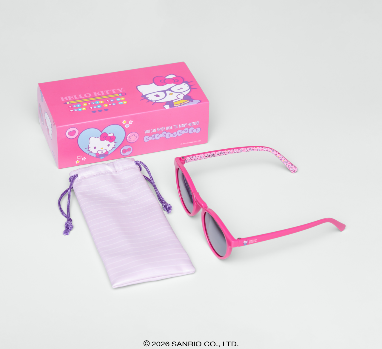 Óculos de Sol Infantojuvenil Hello Kitty Candy Rosa Sanrio com case