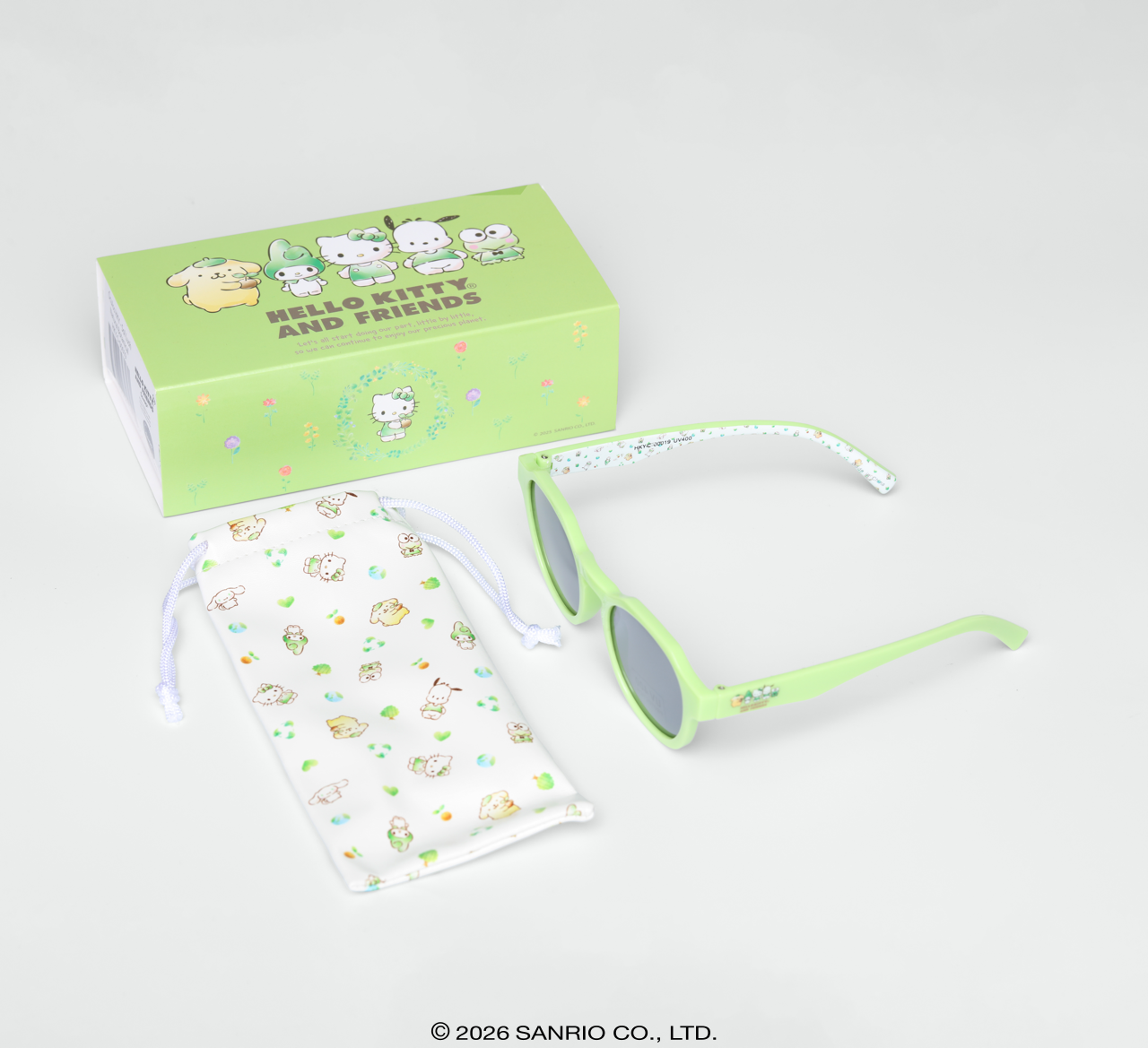 Óculos de Sol Infantojuvenil Hello Kitty and Friends Lush Verde Sanrio com case