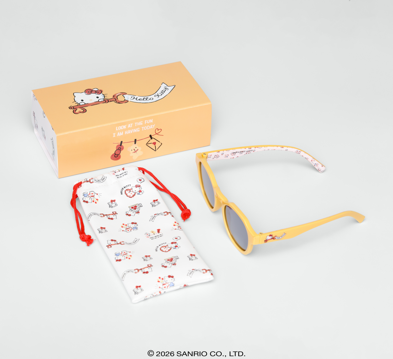 Óculos de Sol Infantojuvenil Hello Kitty Lush Laranja Sanrio com case