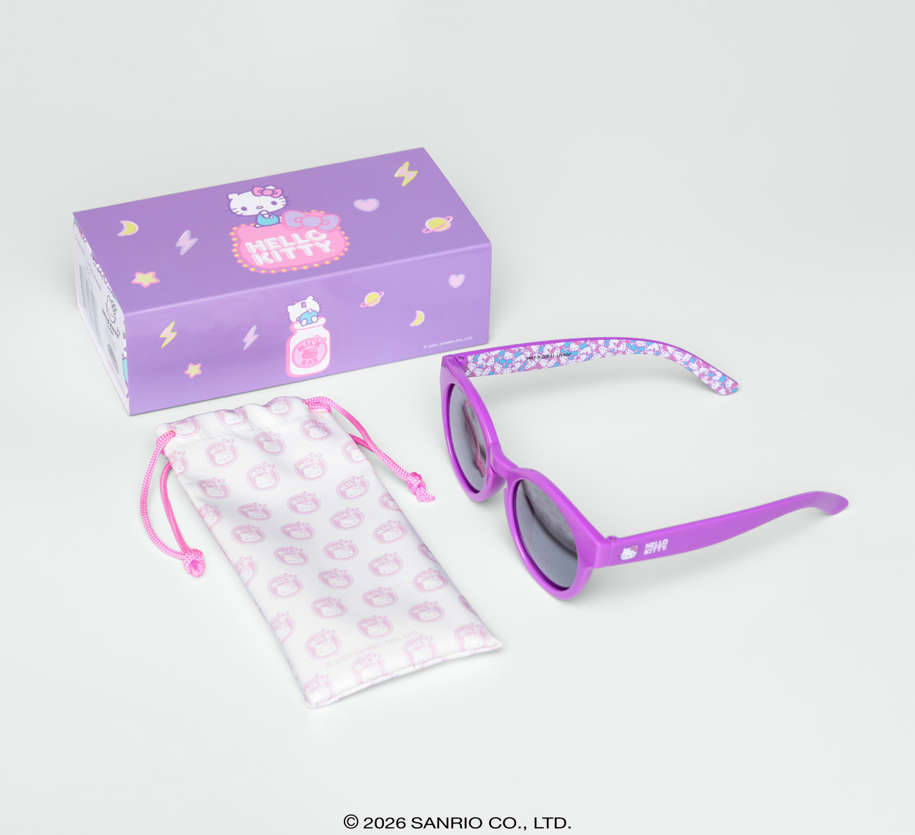 Óculos de Sol Infantojuvenil Hello Kitty Dolly Roxo com case