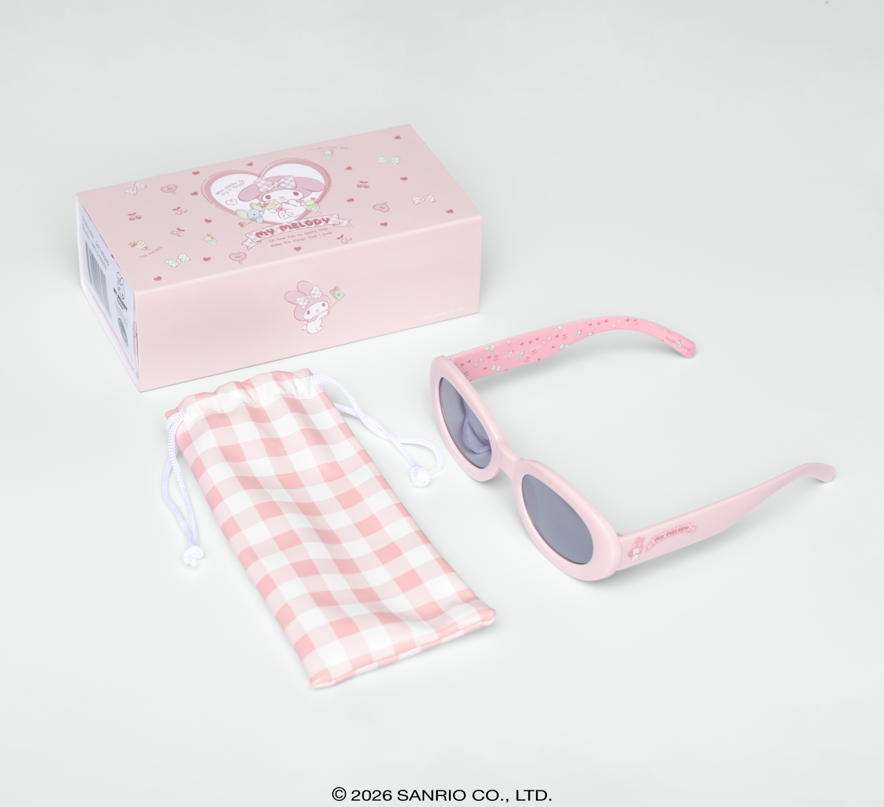 Óculos de Sol Infantojuvenil My Melody Lollipop Rosa Sanrio com case