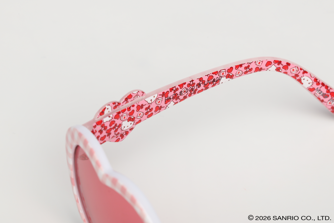 Detalhe Armação rosa coração Hello Kitty Heart