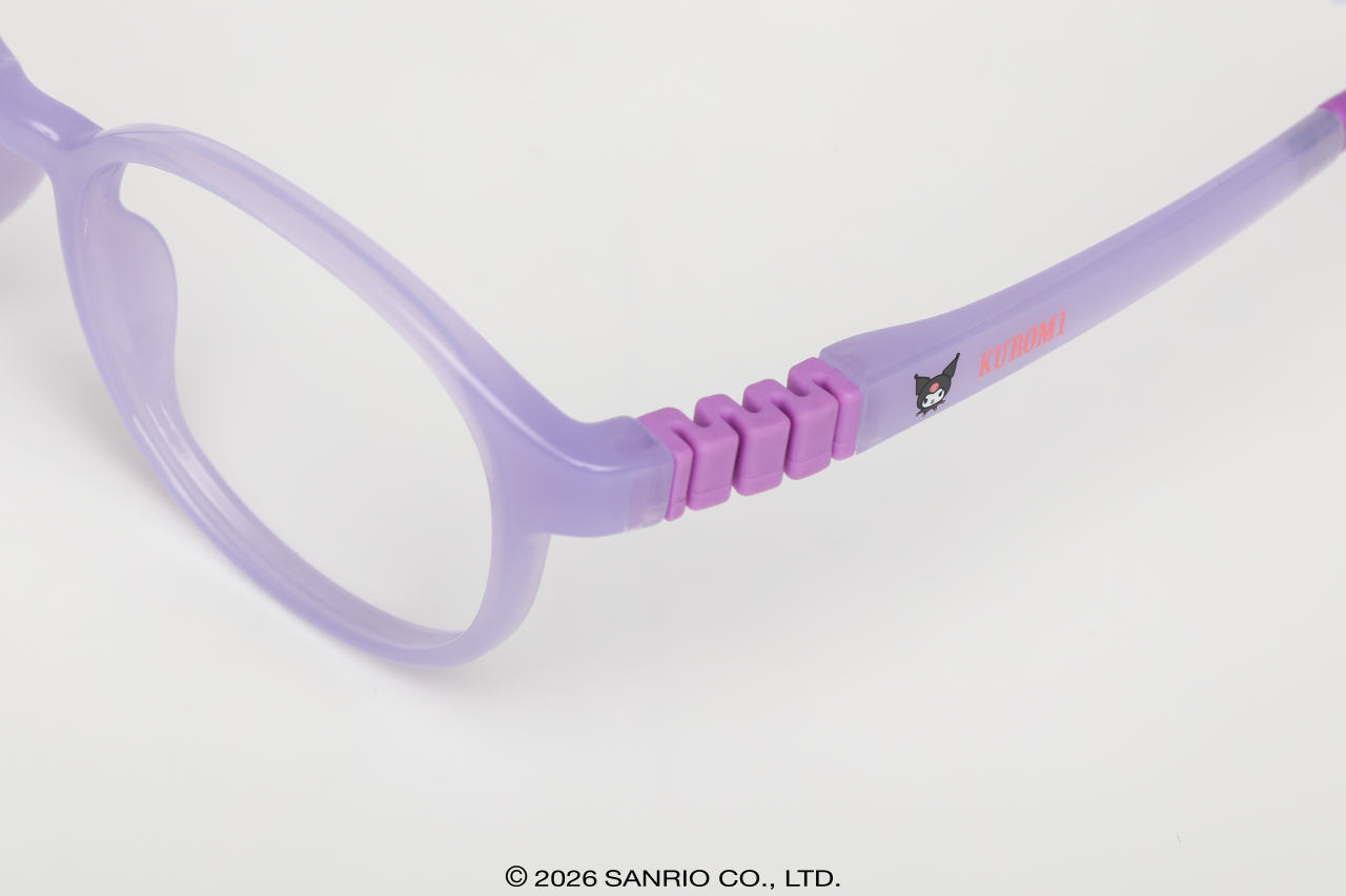 Óculos Infantil Kuromi Cotton Roxo Material macio e flexível
